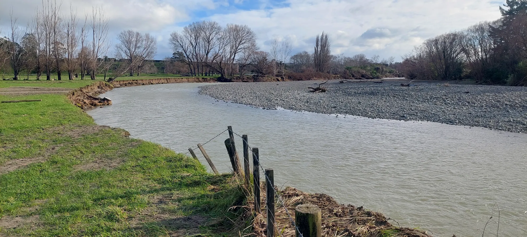 Flood damage on the Huangarua River, 14 July 2026 Flood damage on the Huangarua River, 14 July 2026